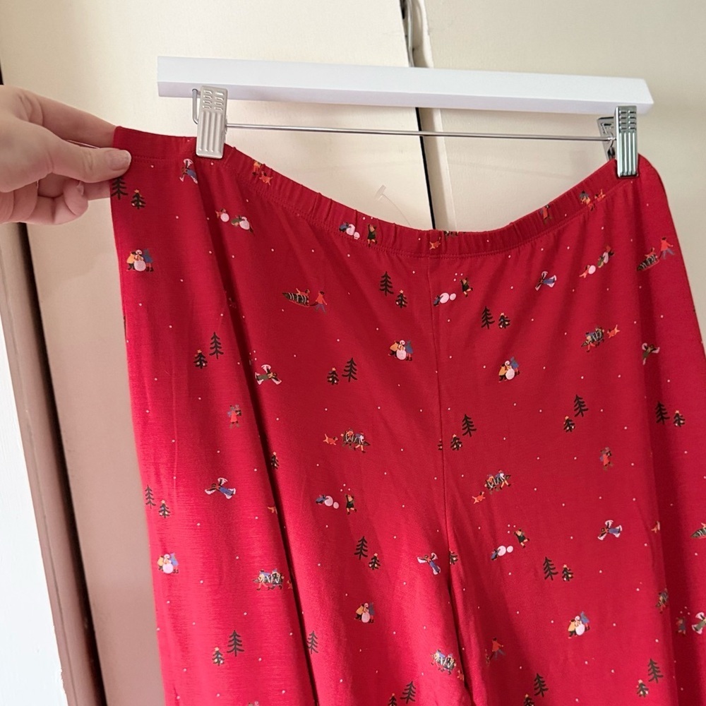 NWT Eberjey Gisele Printed Long Pajama Set Nutcracker Holly Red & Ivory Size XL - Picture 14 of 14